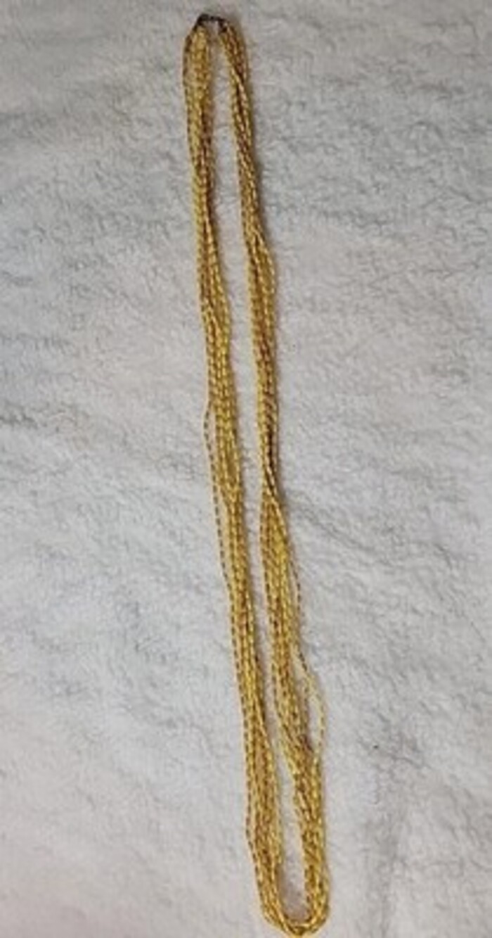 Vintage Unbranded Beaded Multi-Strand Twisted Necklace 50" Super Long Yellow
